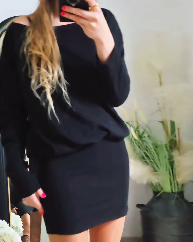 Anaïs™ Long Sleeve Black Dress