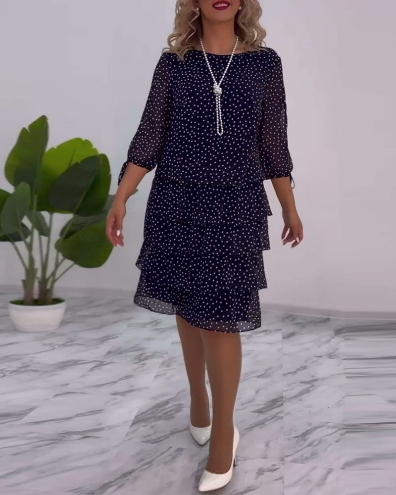 Fleur™ Elegant Dress Polka Dot Print