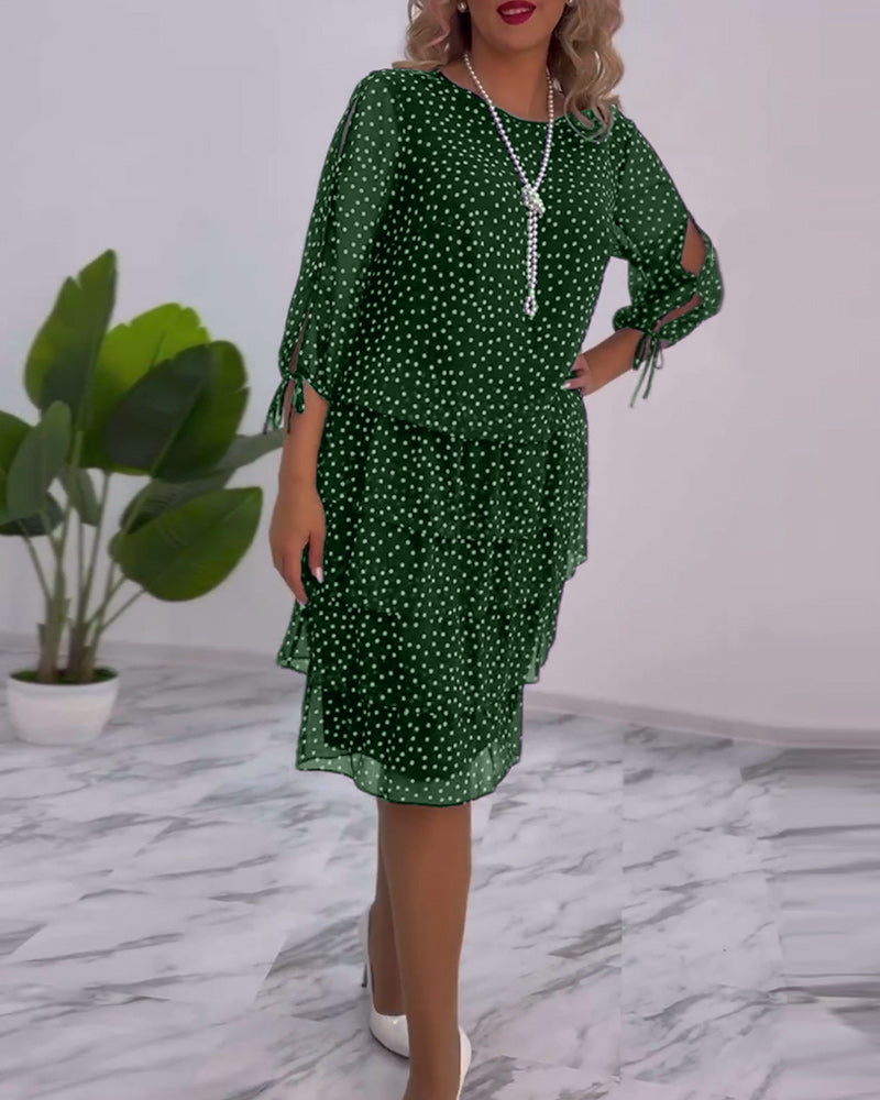 Fleur™ Elegant Dress Polka Dot Print