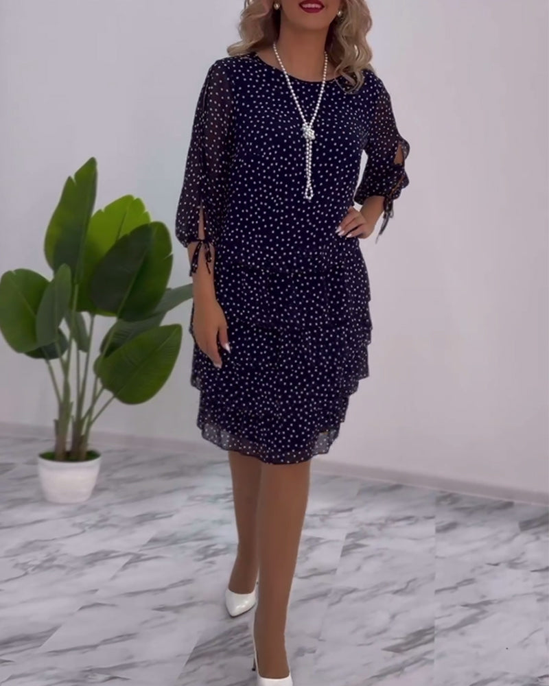 Fleur™ Elegant Dress Polka Dot Print