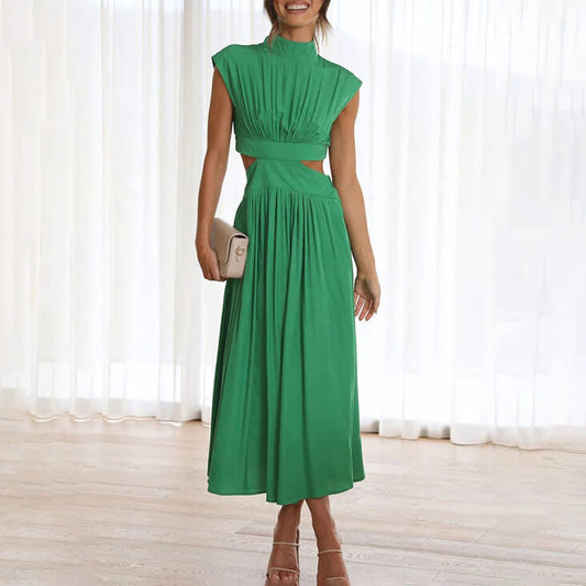 EMILY™ - PLEATED HIGH-NECK DRESS